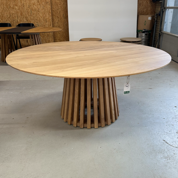 WZ.12 rundt spisebord i hvidolieret eg Ø160 cm